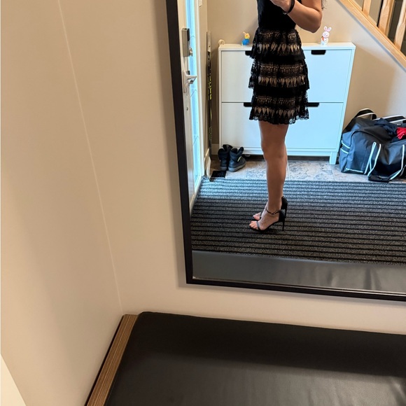 Black lace mini Bebe dress. - Picture 6 of 10